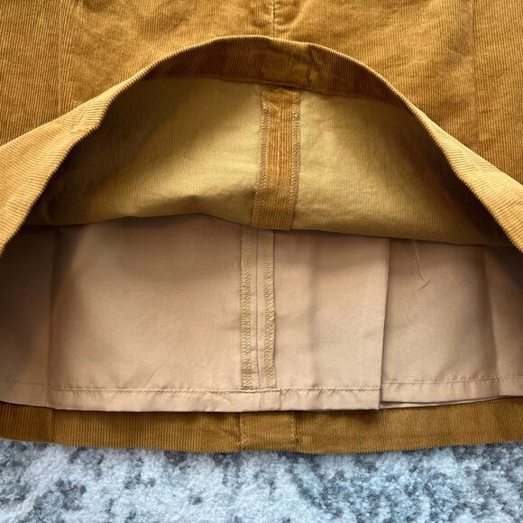 J Crew Factory Brown Corduroy A Line Mini Skirt Buttons 6 NWT Preppy Casual - Picture 4 of 4